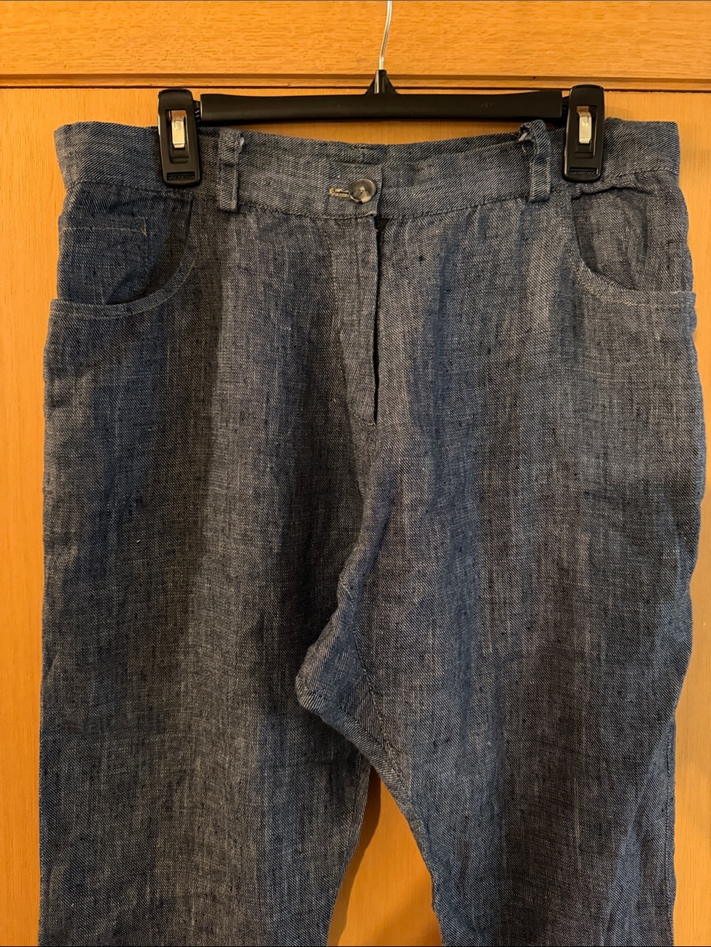 Ann Everett Women’s Linen-Blend Relaxed Fit Pants Trousers Blue Size 14 (33) - Picture 2 of 7